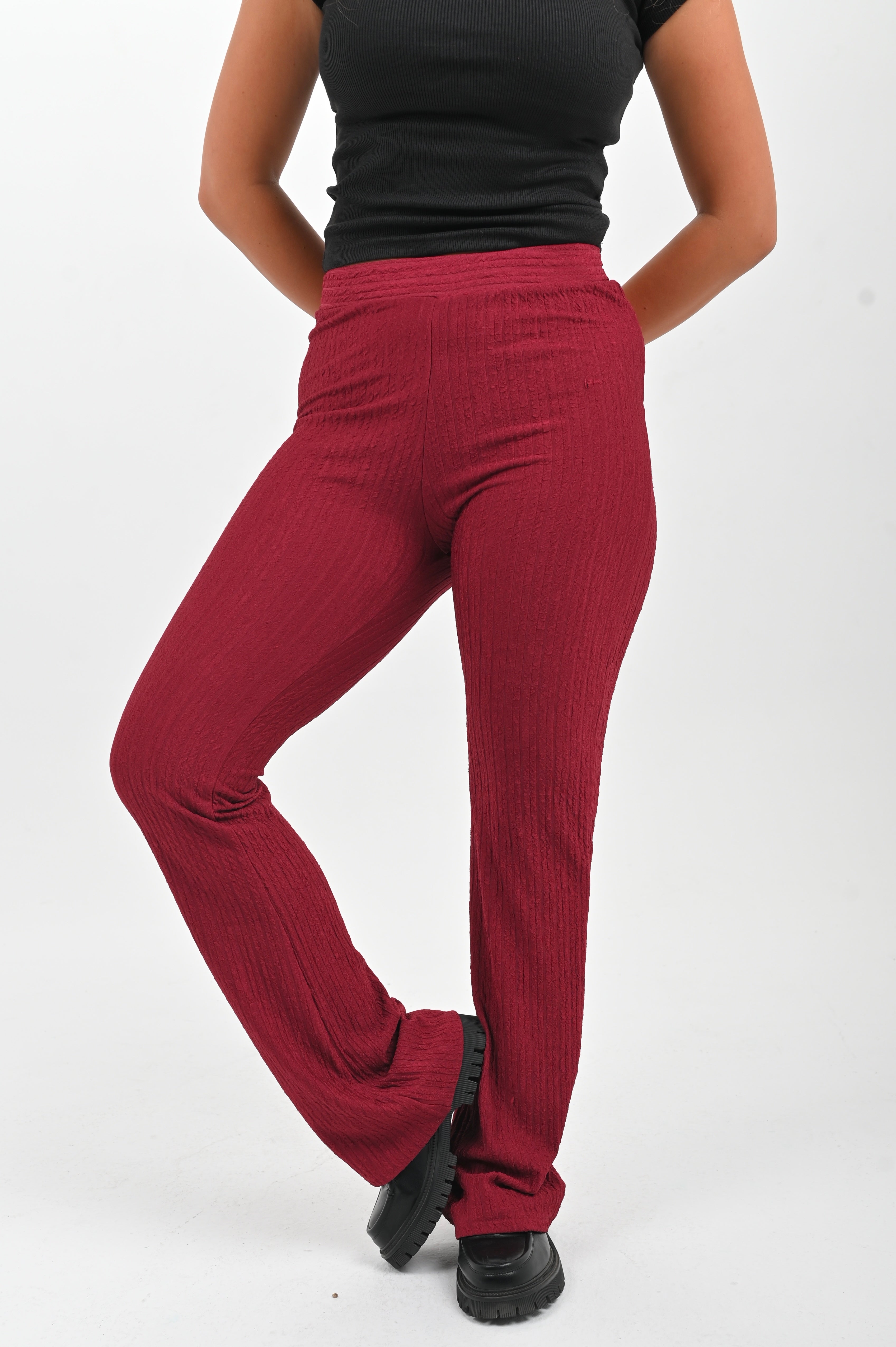 High Waisted Casual Striped Flare pants