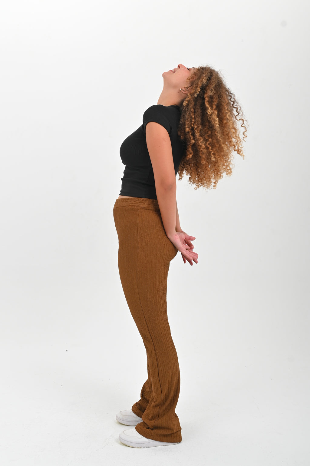 High Waisted Casual Striped Flare pants