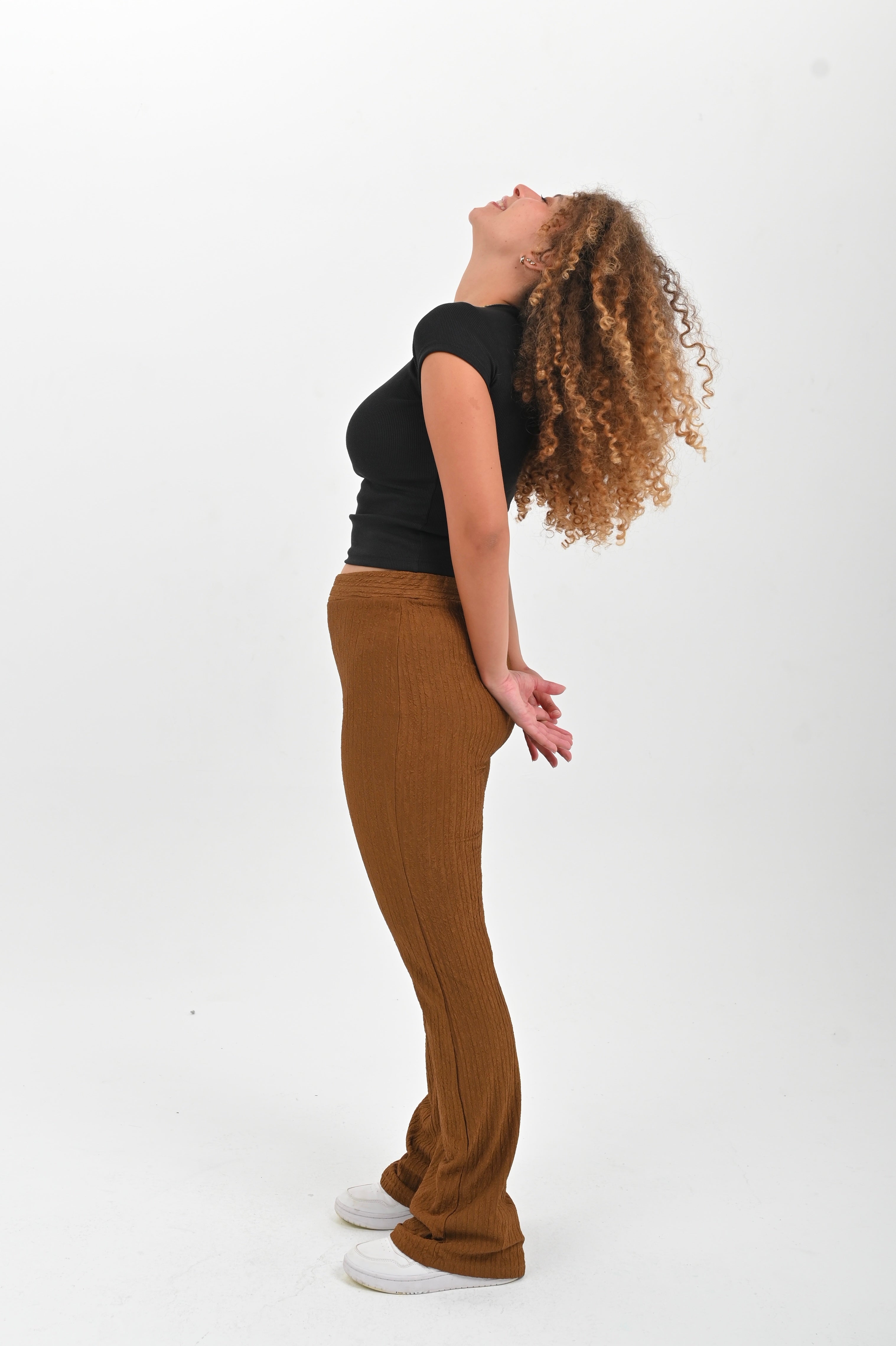 High Waisted Casual Striped Flare pants