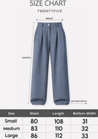Pinstripe Wide-Leg Tailored Pants