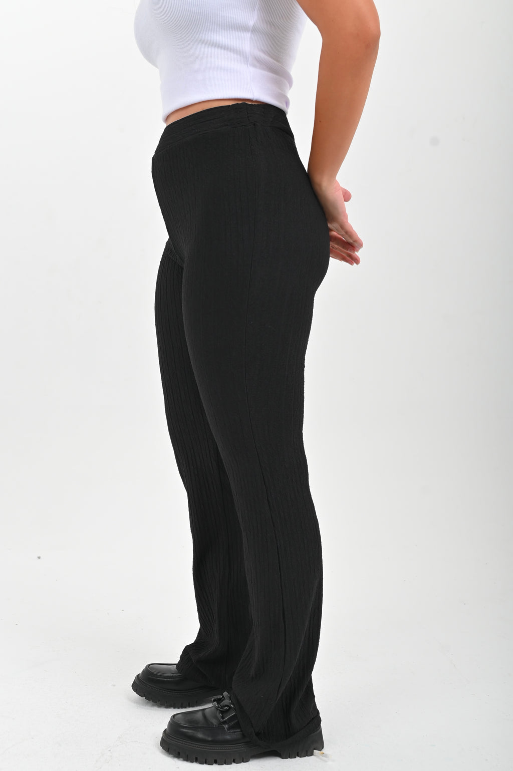 High Waisted Casual Striped Flare pants