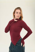 High neck V Top