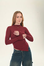 High neck V Top