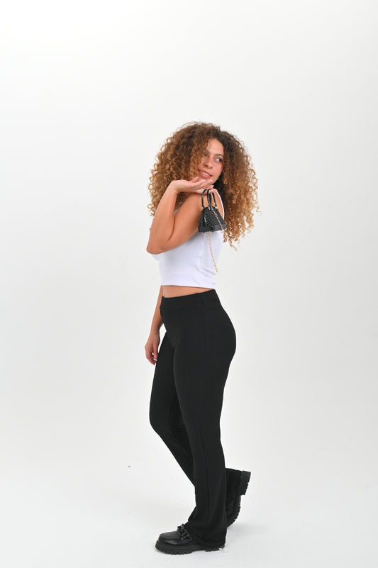 High Waisted Casual Striped Flare pants