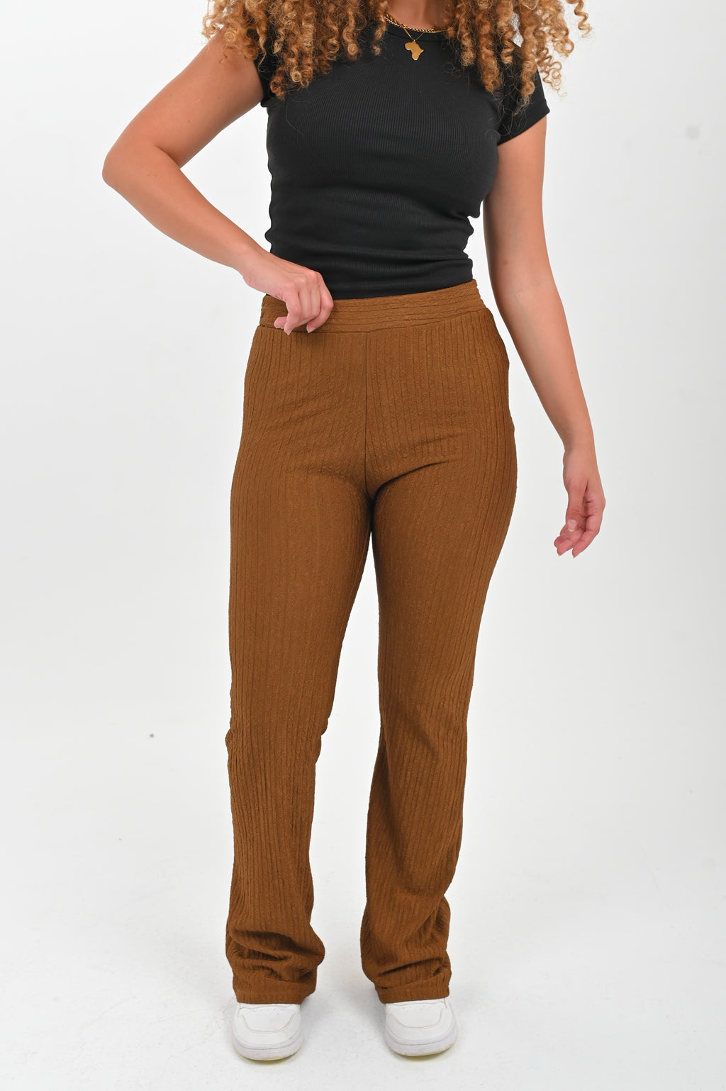 High Waisted Casual Striped Flare pants