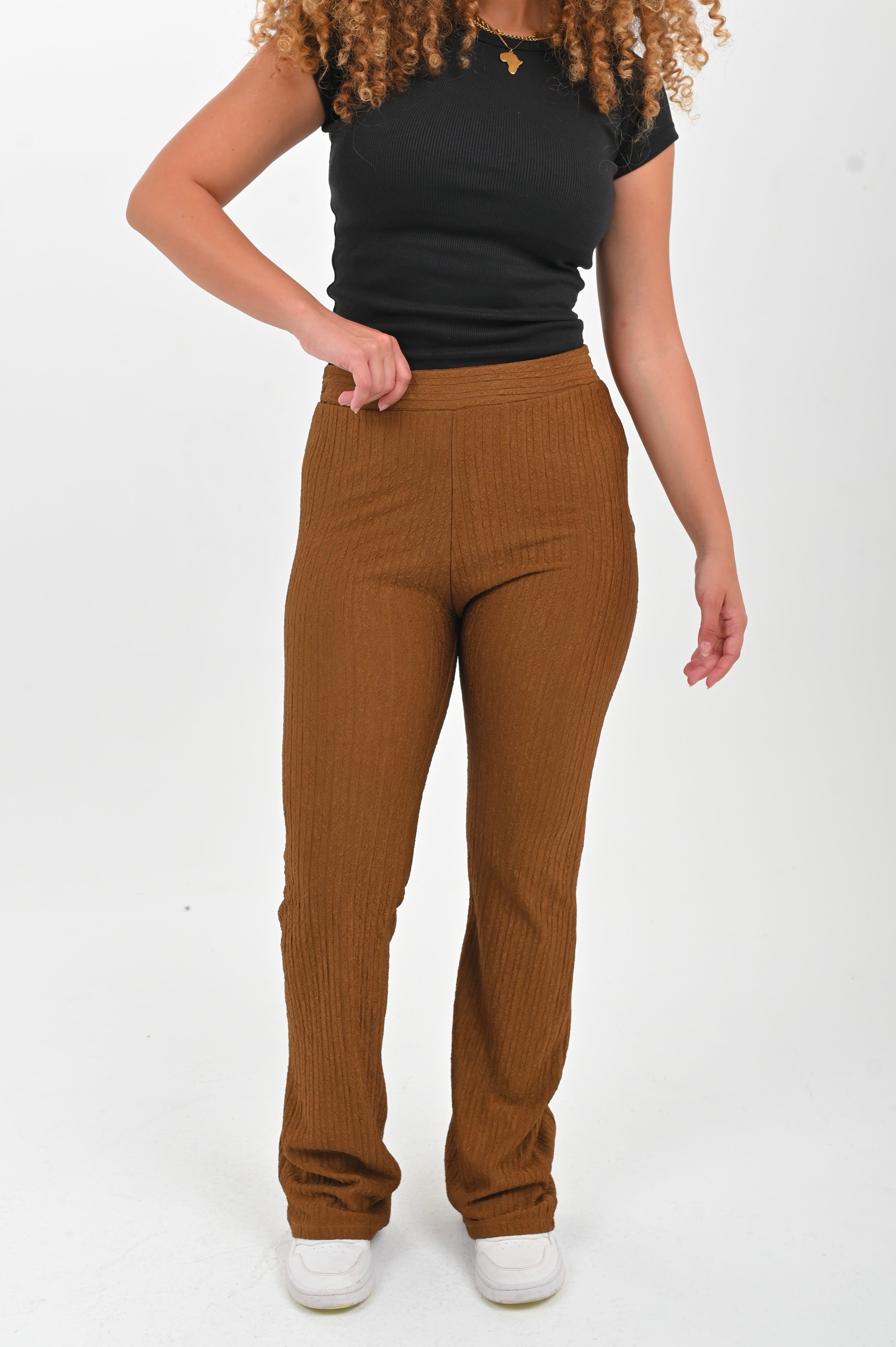 High Waisted Casual Striped Flare pants