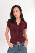 Zipper Short-sleeve