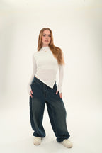 High neck V Top