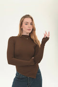 High neck V Top