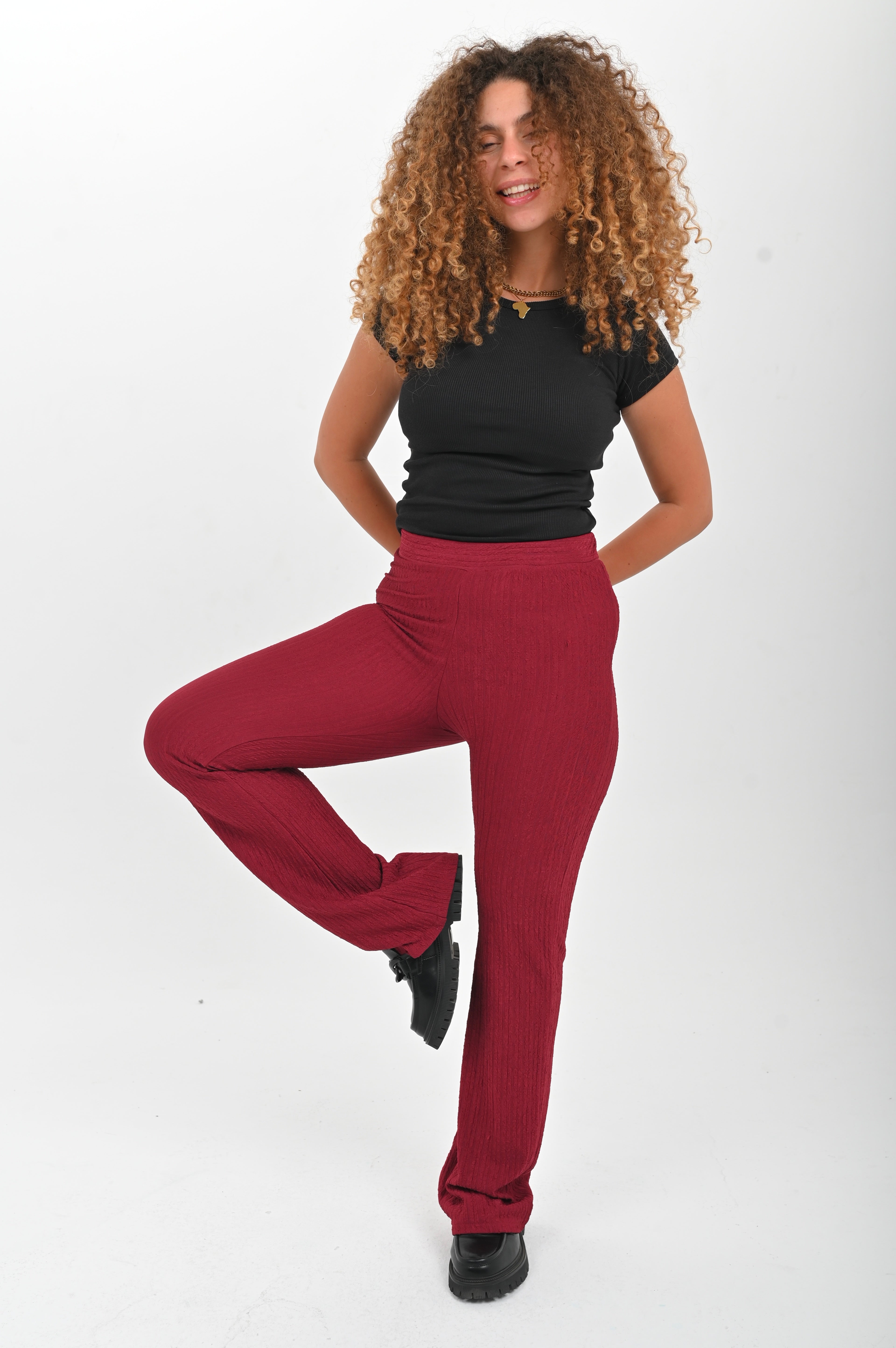 High Waisted Casual Striped Flare pants