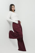 Pinstripe Wide-Leg Tailored Pants
