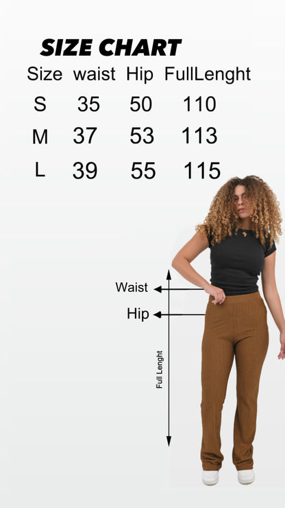 High Waisted Casual Striped Flare pants