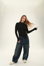 High neck V Top