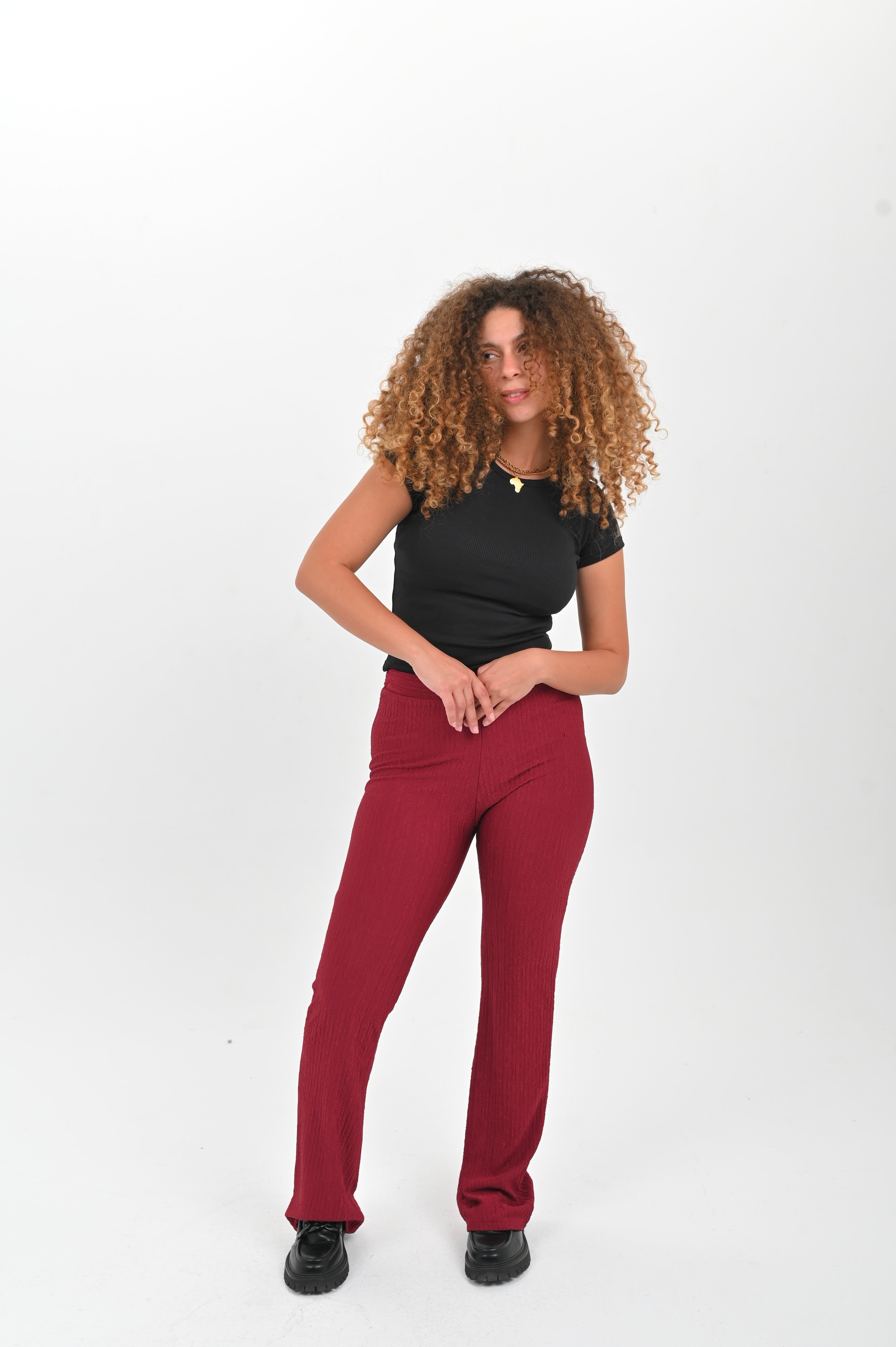 High Waisted Casual Striped Flare pants